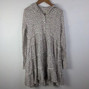 Ralph Lauren Denim & Supply Floral Mini Dress M Tiered Long sleeve Button